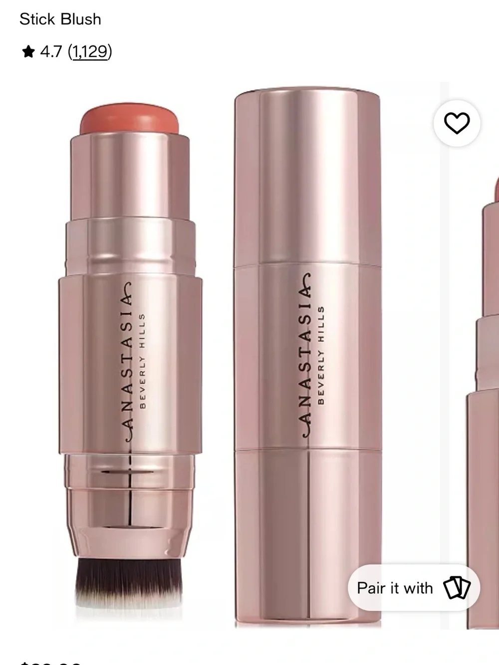 Anastasia Beverly Hills Stick Blush - nectarine – swatched once